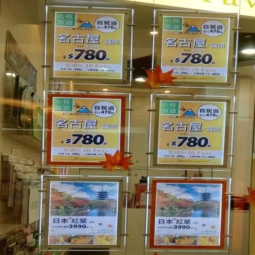 3unit/ Column) A4 Single Sided Cable Display Systems,Art & Gallery Hanging Systems with U Pocket