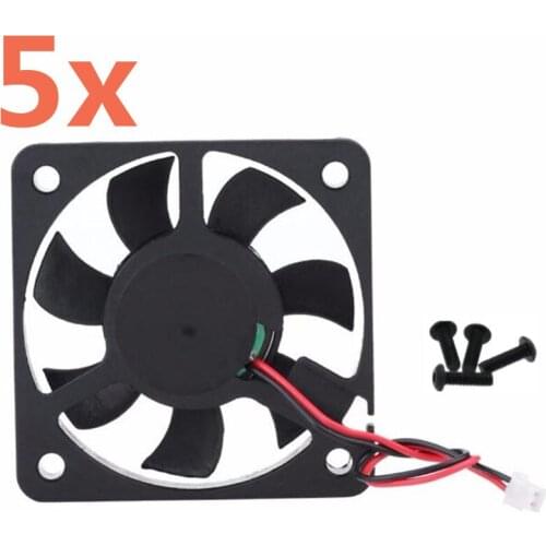 5Pieces 5V-7V DC Cooling Fan RC Motor Engine Cooling Fan Black DC Fan RC-Cars Parts Accessories 50MM*50MM Remote Control Car