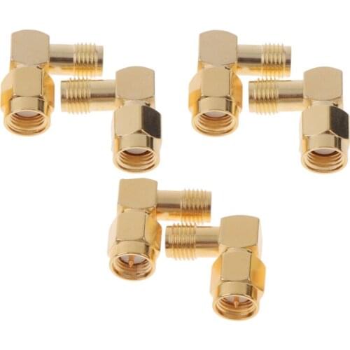 6pcs Antenna Connector 5.8G Right Angle SMA Female/Male Antenna Connector for Rx and Tx