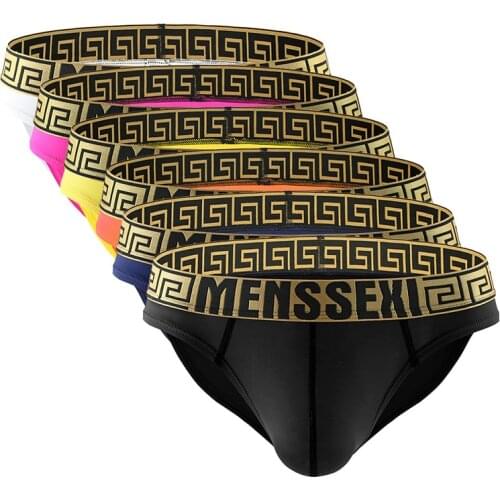 6Pack Men Underwear Sexy Men Briefs Breathable Male Panties Underpants Briefs Mens Slip Cueca Low Rise Tanga Mens Briefs