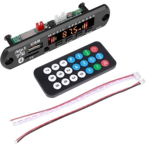 44 pieces/lot Bluetooth V5.0 Radio 5V 12V Wireless audio Receiver Car Kit USB 3.5MM AUX FM Module Mp3 Player Decoder Board