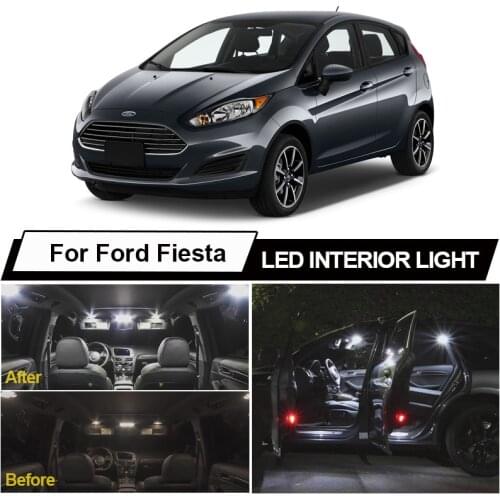 White Canbus No Error LED Bulbs Interior Reading Dome Light Kit For Ford Fiesta MK6 MK7 Accessories 2002-2016 License Plate Lamp