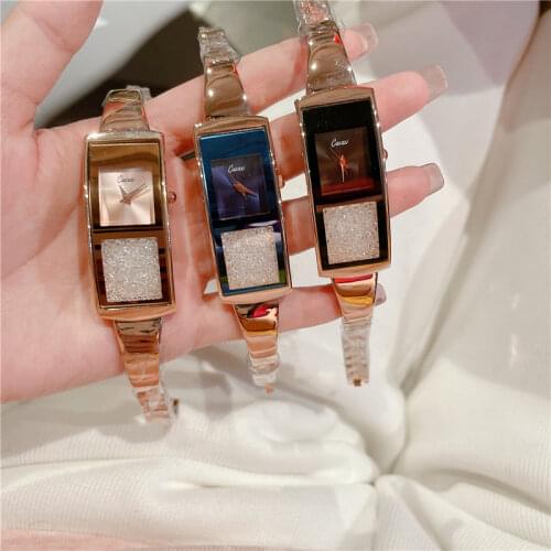 Cacaxi Brand Fashion Casual Style Gloden Quartz Watches Women Clock Rectangle Ladies Wrist Watch Women relogio feminino A222