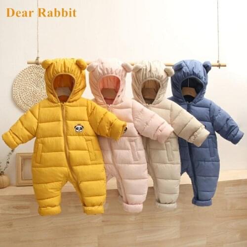 Newborn Girl Jumpsuit Hooded Winter Infant Overalls Baby Born Clothes Boy Warm Snowsuit Coat Kid Bear Romper Toddler Outerwear