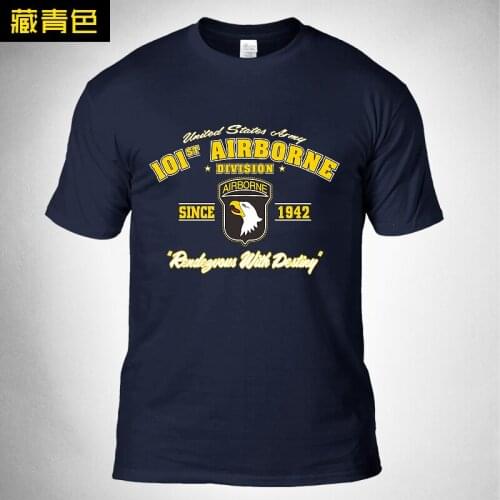 2019 New 100% Cotton T-Shirts US Army 101st Airborne Air Assault Brothers Forever Tshirt Print T Shirt Hiking Military Men