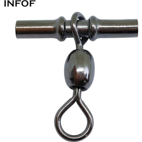 INFOF 200-pieces 3 Way Fishing Swivel Sleeves Cross Line Crane Swivels Lure Hook Connector Feeder Carp Fishing Accessories