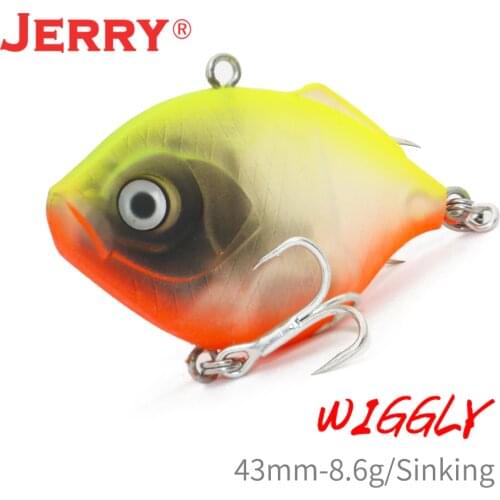 Jerry Wiggly 1pcs 4.3cm 7.7g rattling crankbait VIB hard bait sinking ultralight freshwater saltwater sea fishing lure