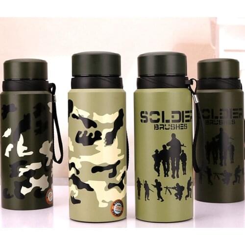Creative Camouflage Vacuum Flasks Stainless Steel Large Thermos Bottle Thermos Cup For Outdoor Sports 600ml/750ml