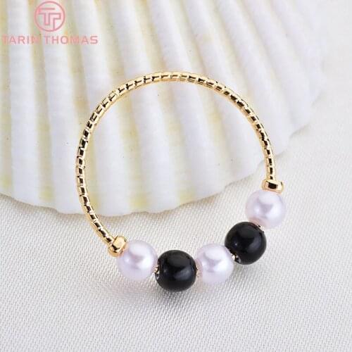 6PCS 15MM 24K Gold Color Plated Brass with Pearl Round Charms Pendants High Quality DIY Jewelry Making Findings