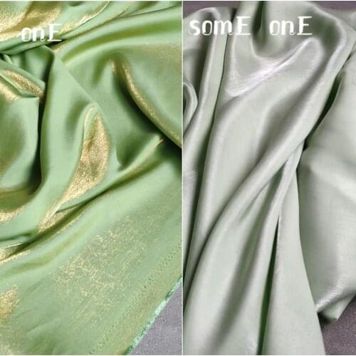 Mercerized Cotton Silk Satin Fabric Green Gradient DIY Decor Shirt Kungfu Suit Cheongsam Bridal Evening Dress Designer Fabric