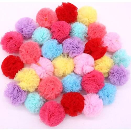 100X Cute Pet Puppy Dog Cat Hair Bows with Rubber Bands Lace Ball Handmade Hair Bows Hair Accessories Dog Grooming Pet Products