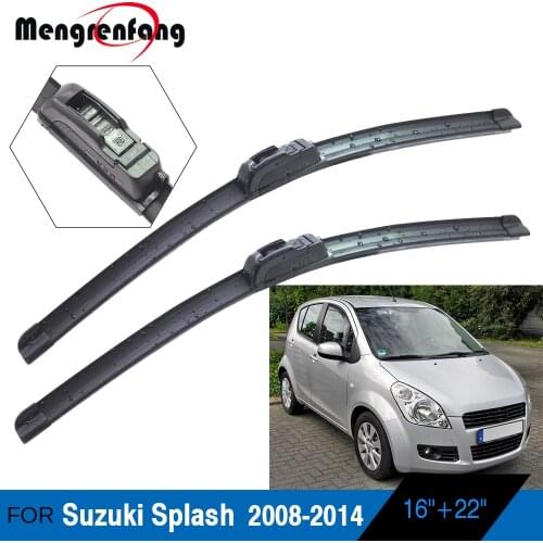 For Suzuki Splash Car Soft Rubber Wiper Blade Front Windscreen Wiper Blades J Hook Arms 2008 2009 2010 2011 2012 2013 2014