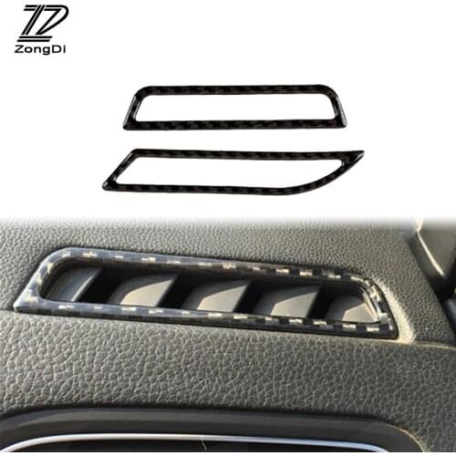ZD Dashboard Vent Outlet Carbon Fiber Trim Stickers For Volkswagen Golf GTI R GTE GTD VW Golf 7 MK7 Accessories 2013-2016 2017