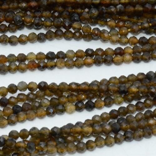 Natural Smoky Tourmaline Faceted Round Beads 2.9mm