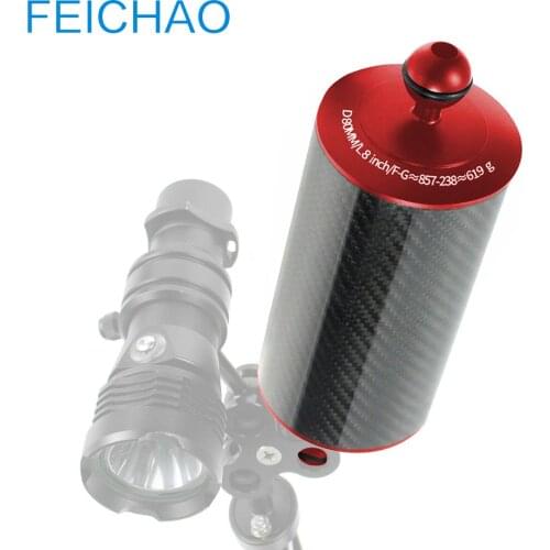 BGNING Newly Upgraded Carbon Fiber Double Ball Head Hollow Design Float Buoyancy Arm 5/8/10inch Diving photography Camera D80mm