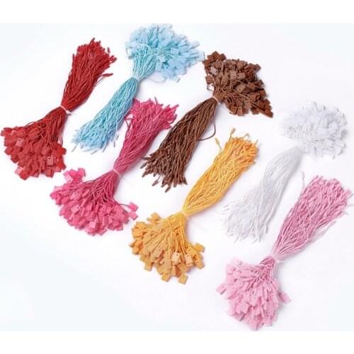 About 850pcs/bag Polyester Cord with Seal Tag, Plastic Hang Tag Fasteners, Mixed Color, about 190~195mm long, 1mm in diameter F5