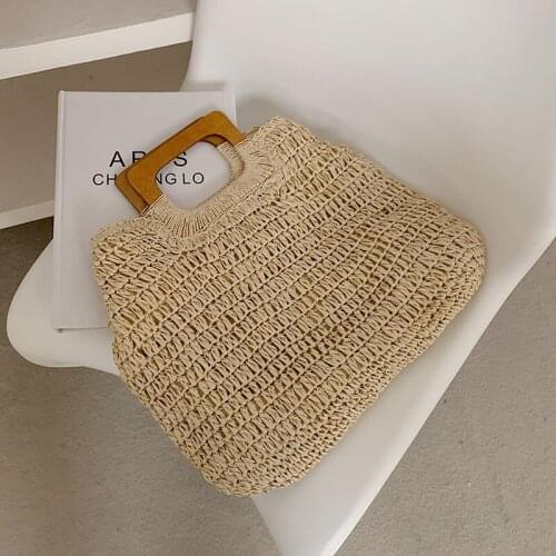 Hand-Woven Large-Capacity Straw Bag for Women 2021 Summer New Wild Solid Handbags Portable Seaside Vacation Beach Bags Big Tote