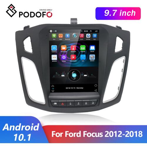Podofo 2Din Android 10.1 GPS Navigation Car Radio 9.7 inch Capacitive Stereo For Ford Focus 2012 2013 2014 2015 2016 2017 2018