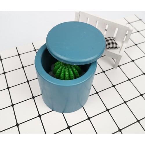 PRZY Handmade Concrete Silicone Mold Cement Storage Can Molds Succulents Potting Garden Vase Clay Resin Mould