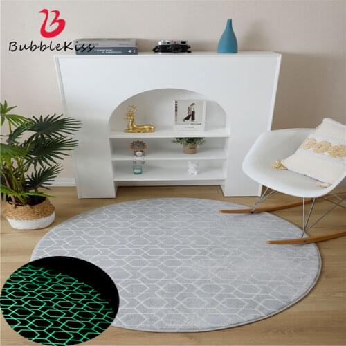 Bubble Kiss Glowing Plush Carpet for Living Room Fluffy Rug Luminous Bedroom Round Carpets Anti-slip Floor Gray Soft Rugs New