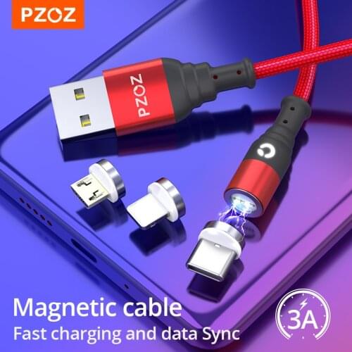 PZOZ Magnetic Cable Micro USB Type C Magnet usb c Fast Charging Type-c Charger Microusb For iphone 11 8 Mobile Phone Cables Data