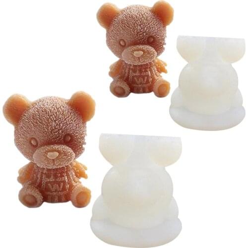 Silicone Mold Bear Shape Ice Cube Maker 3D Food Grade Drink Cake Decoration Harmless For Coffee Milk Tea Whiskey Ice Mold
