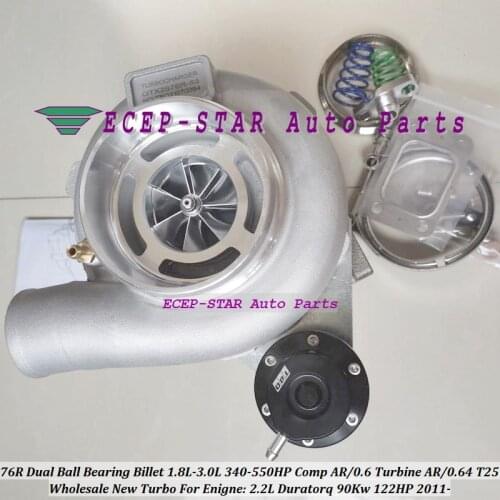 Dual Ball Bearing Billet wheel Forged GTX2876R GT2876R Comp AR 0.6 Turbine 0.64 T25 76mm V-band 1.8L-3.0L 340-550HP Racing Turbo