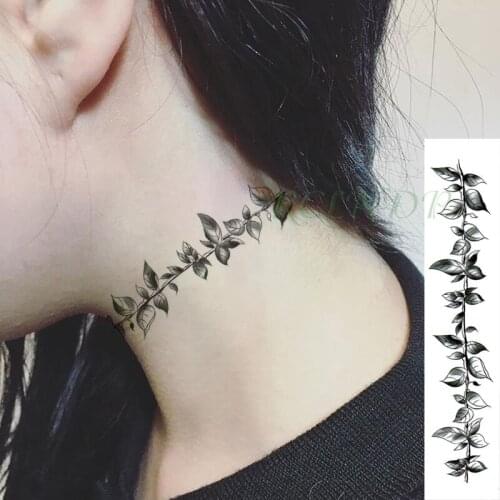 Waterproof Temporary Tattoo Sticker Flower Vine Leaves Plant Fake Tatoo Personality Flash Waist Arm Foot Tatto for Women Men