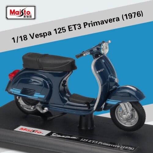Welly 1:18 Diecast 1976 125 ET3 Primavera High Simulator Motorcycle Bike Scooter Motorbike Alloy Metal Model