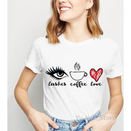 Cashes coffee love print funny graphic tees women simple tumblr clothes harajuku kawaii t shirt top female t-shirt custom tshirt