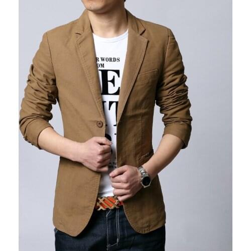Plus Size M-6XL Fashion Mens Casual Slim Fit Blazer Spring Autumn Two Buttons Suits Jacket Men Outwear Masculine Blazer FS-119