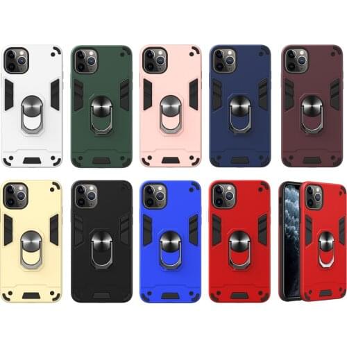 For Apple iphone 11 Pro Max Case Hard With Stand Ring Armor shockproof protect Back cover Case for iphone XS Max XR 6 7 8 Plus