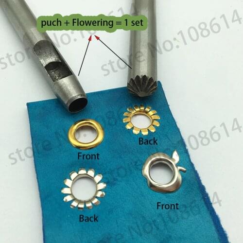 1 set DIY tool puch hole and flowering rush tool sewing setting eyelet groment tool for leather craf