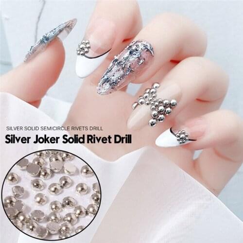 100Pcs/pack Nail Art Tiny Steel Caviar Beads 1-3mm Mixed Size 3D Design Silver Jewelry Manicure DIY Decoration