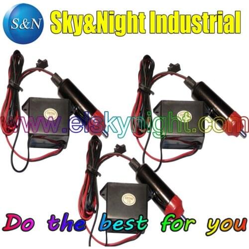 20Pc/Lot) Waterproof 12V DC Inverter wtih cigar lighter can run EL wire 1-5M +Free shipping