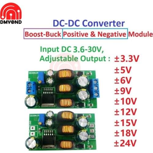 20W Boost-Buck Dual Output Voltage Module 2 in 1 3.6-30V to +-3-30V Adjustable output DC DC Step-up Step-down Converter Board