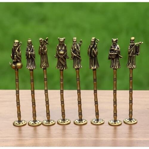 8Pcs Hornet Retro Cigarette Press Traditional Chinese Bamboo Elegant Immortal Pipe Pressing Rod Grinding Accesorios de tabaco