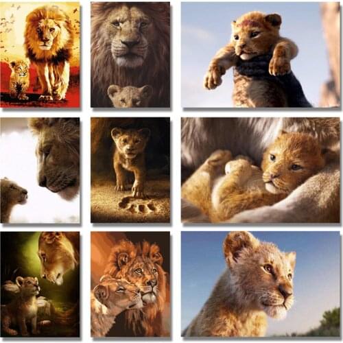 Diamond Painting Picture of Lion Rhinestones Full Diamond Embroidery Diamond paint 5D Cross Stitch Diamond setting