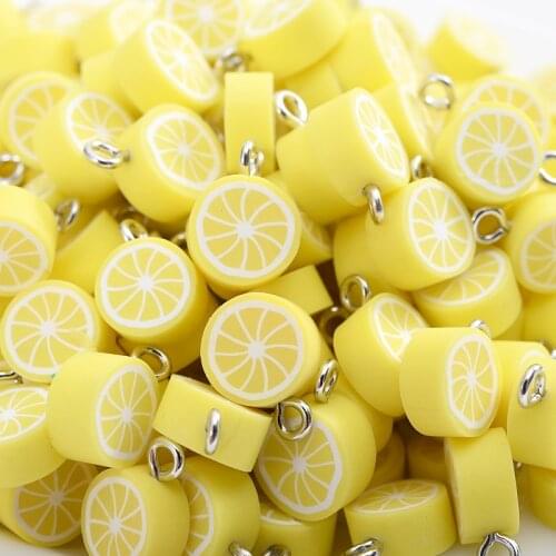 Charm Lemon Shape Beads 30-90Pcs/pack Polymer Clay Spacer Loose Beads For Jewelry Making DIY Bracelet Necklace Accessories