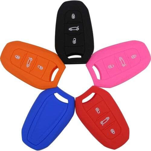 Kutery 3 Buttons Key Case Silicone Protect Shell For Citroen C5 C6 C4L C3XR DS6 DS5L Elysee Peugeot 2008 3008 508 4008 408