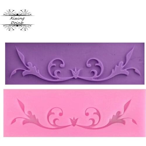 DIY 3D kitchen cake lace mold leaf flower rattan shape silica gel mold cake mold chocolate fudge lace rattan