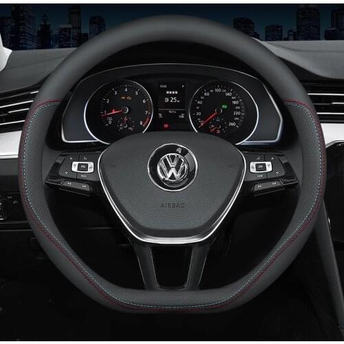 For Volkswagen Cc Tango Sagitar Lavida Puls Magotan Tiguan L Golf 7 Bora Jetta Leather Car Steering Wheel Cover Car Interior