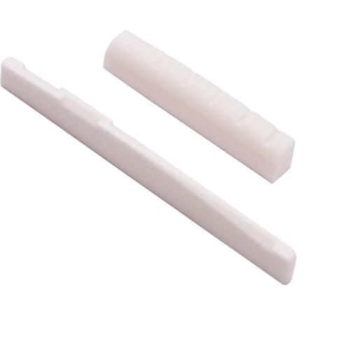 Guitar Saddle and Nut Real Bone Material 2pcs for 6 Strings Acoustic Guitar Accessories Parts