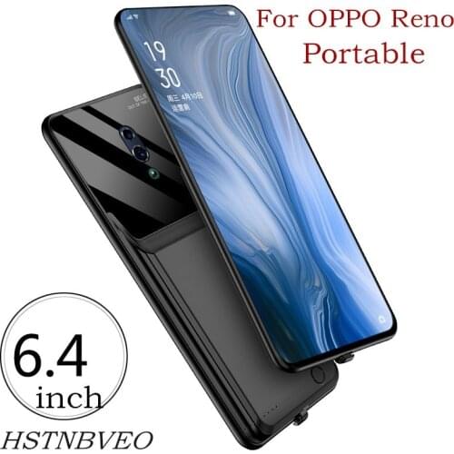 HSTNBVEO 6000mAh Battery Charger Cases for OPPO Reno Battery Case Power Bank Cover For OPPO Reno Charging Cases