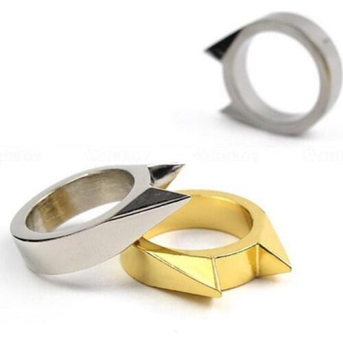 2021 New Self-Defense Rings Cat Ear Single Finger Ring Buckle Portable Broken Window Finger Buckle Emergency Survival Tool