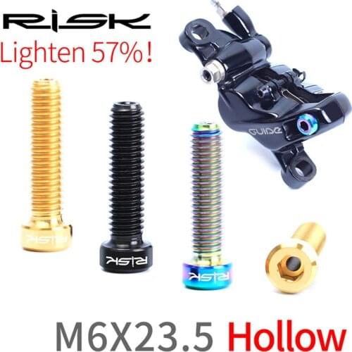 2Pcs Risk 3 Colors Bicycle Disc brake Master Cylinder Fixing Bolts Titanium Alloy MTB Road Bike M6*23.5mm Screws Cycling Parts