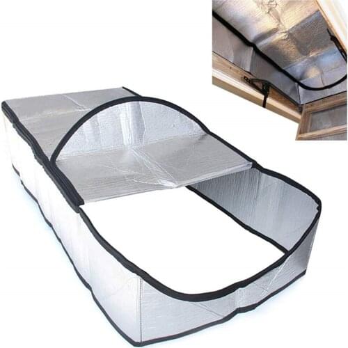 Attic Stairway Cover Attic Stairs Insulation Tent Double-sided Aluminum Foil Door Insulator Kit with Easy Access Zipper relaxing