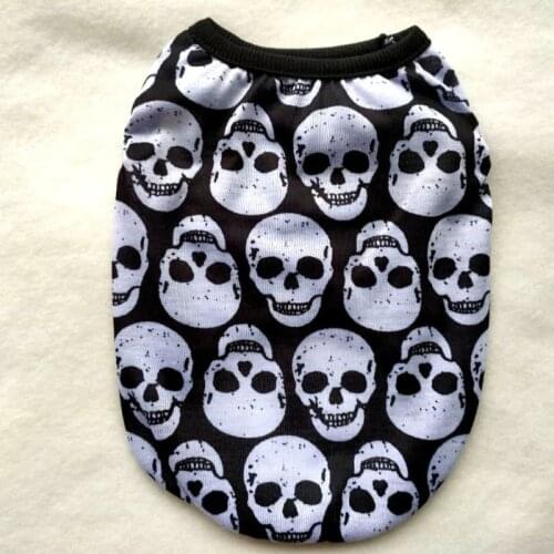 Summer DPet og Vest Cute Skull Printed Shirt Clothes Soft Comfortable French Bulldog Halloween Camouflage Pet Dog Clothes