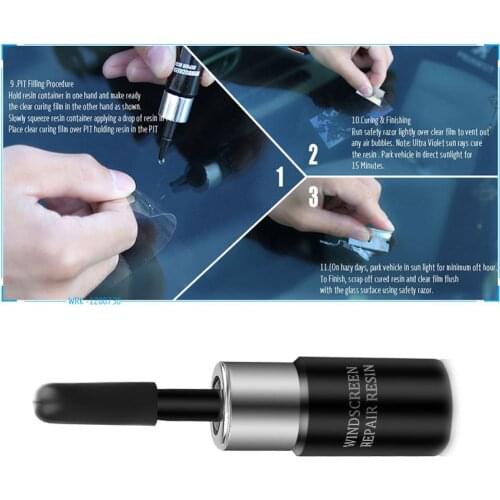 Car Windshield Repair Kit Tools Auto Glass Windscreen Repair Set Give Door Handle Protective Decorative Stickers