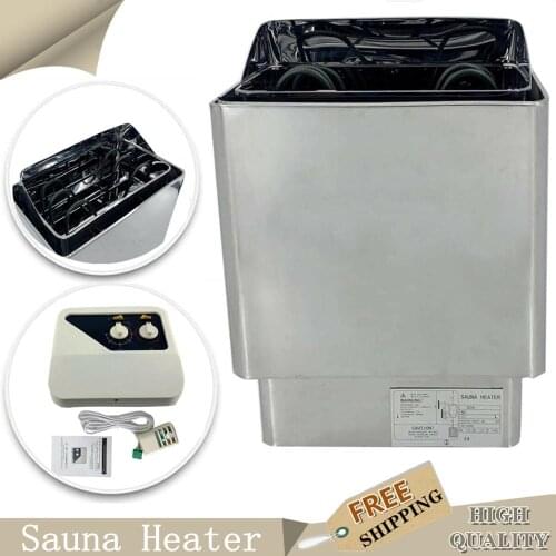 Sauna Heater Stove 6KW 220V Wall-Mounted Dry Sauna Stainless Steel Home Steam Room Sauna with External Control Dry Sauna Heater